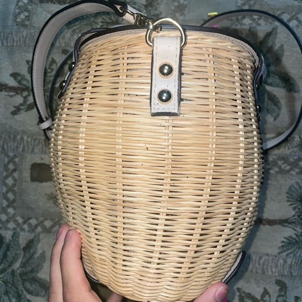 Basket bag✨woven bag straw bag summer purse picnic bag shoulder bag crossbody